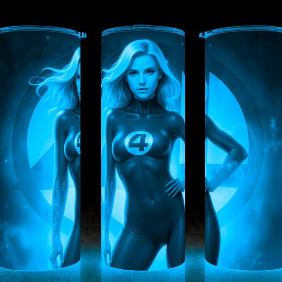 Glow in the Dark Fantastic Four Sue Storm Invisible Woman Cup Mug Tumbler 20oz - Picture 1 of 4